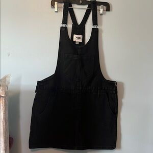Old Navy Black Denim Overall Dress